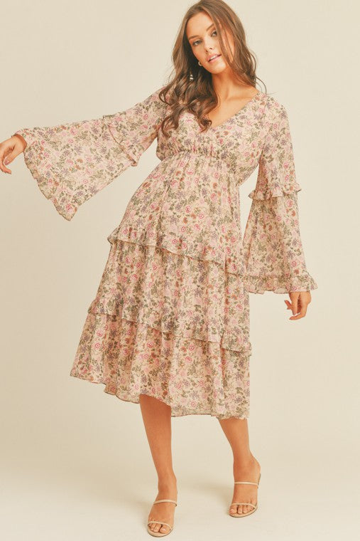 Natasha Floral Print Midi Dress