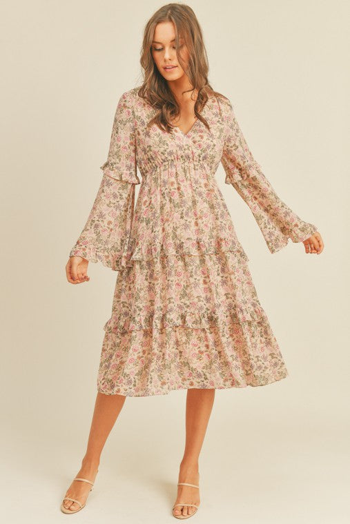 Natasha Floral Print Midi Dress