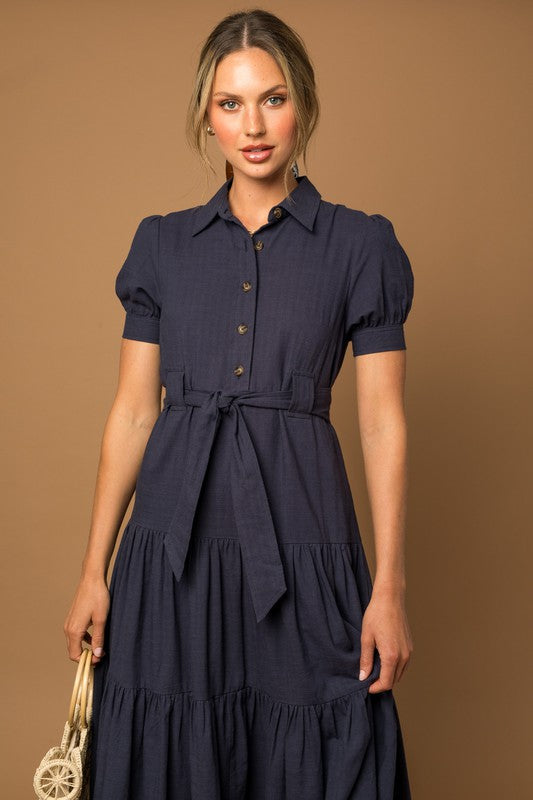 Jeanne Navy Dress
