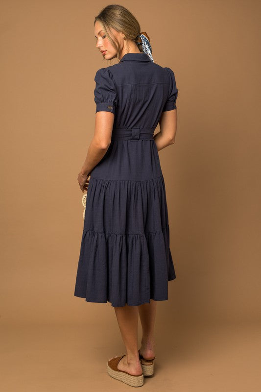 Jeanne Navy Dress