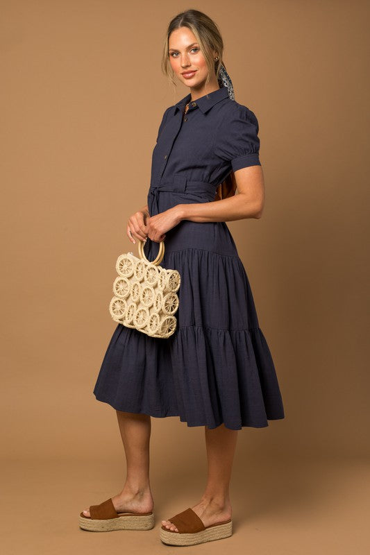 Jeanne Navy Dress