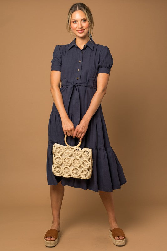 Jeanne Navy Dress