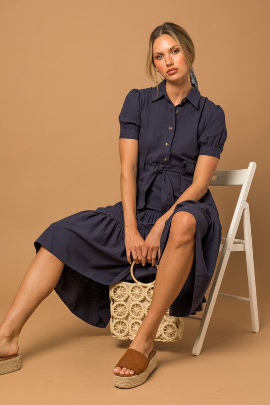 Jeanne Navy Dress