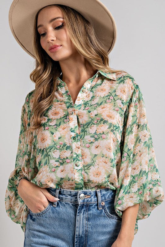 FLORAL PRINT BLOUSE TOP
