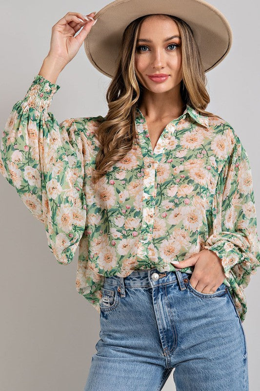 FLORAL PRINT BLOUSE TOP