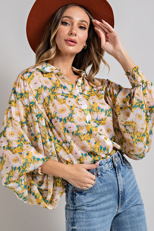 FLORAL PRINT BLOUSE TOP