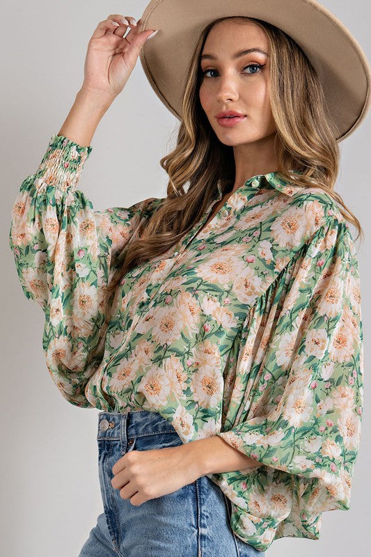 FLORAL PRINT BLOUSE TOP