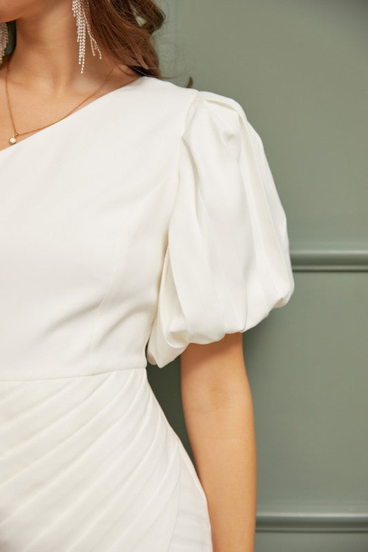 Jessica One Shoulder Ruffle Dress