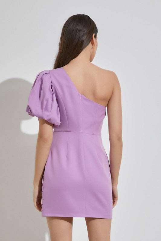 Jessica One Shoulder Ruffle Dress