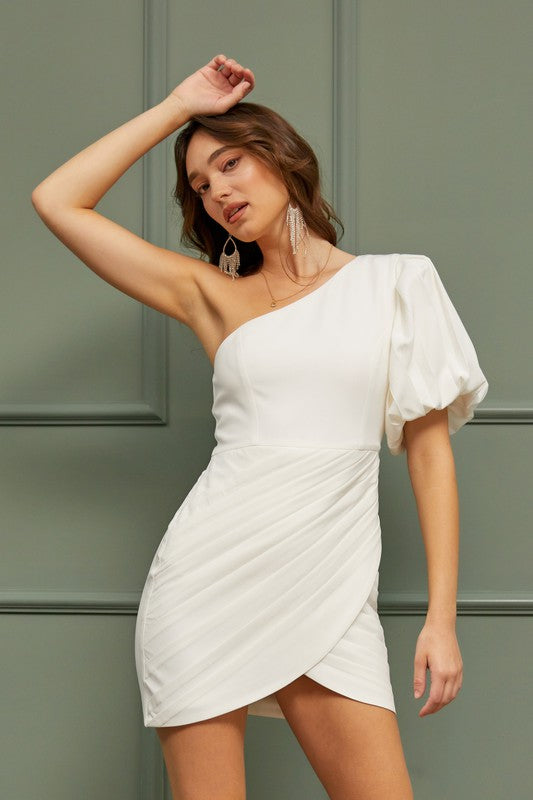 Jessica One Shoulder Ruffle Dress