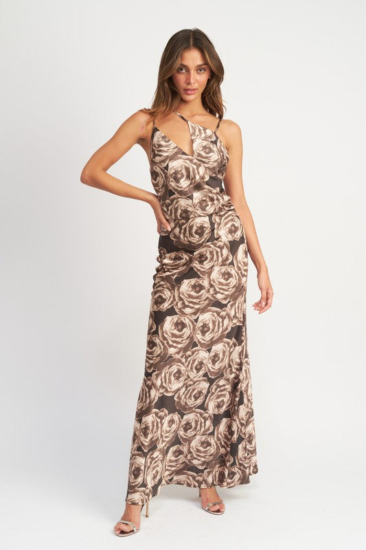 Jill ASYMMETRICAL NECK MAXI DRESS