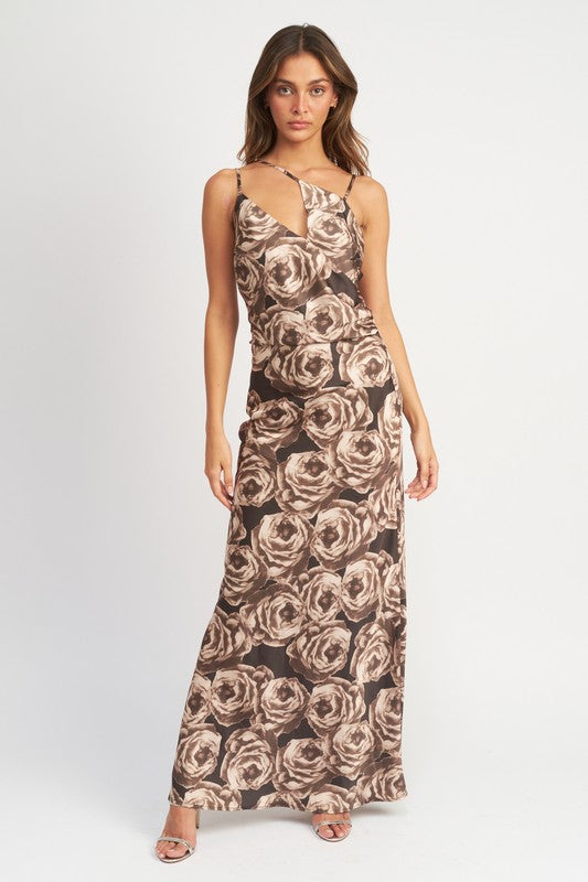 Jill ASYMMETRICAL NECK MAXI DRESS