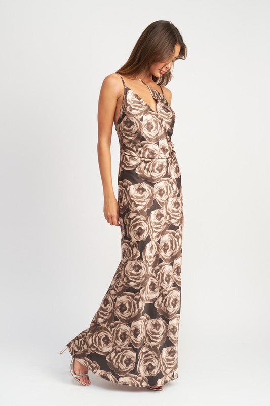Jill ASYMMETRICAL NECK MAXI DRESS