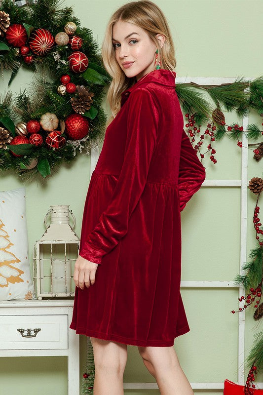 Velvet long sleeve dress