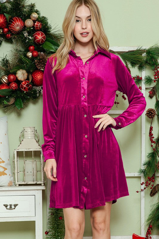 Velvet long sleeve dress