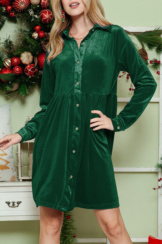 Velvet long sleeve dress