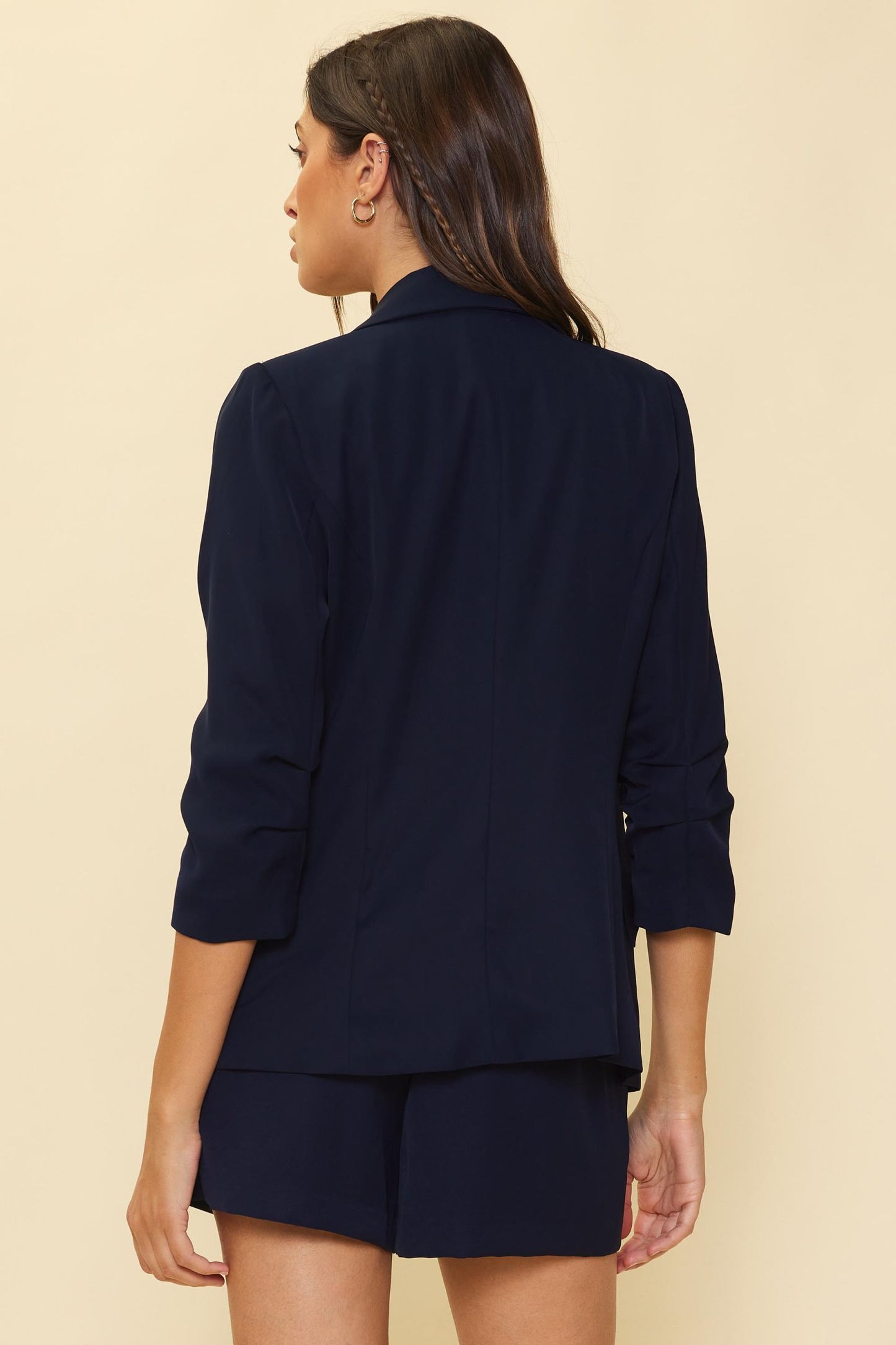 Shirred Sleeve Blazer