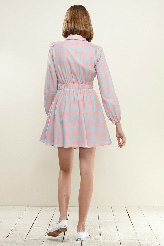 Twist Front Burron Down Shirt Dress