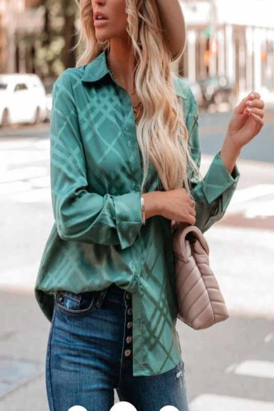 SATIN BUTTON DOWN BLOUSE