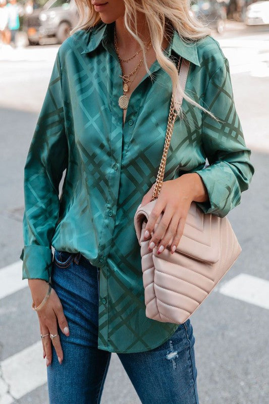 SATIN BUTTON DOWN BLOUSE