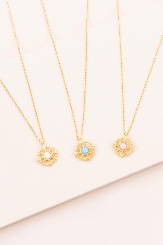 Pixum Compass Stone Necklace