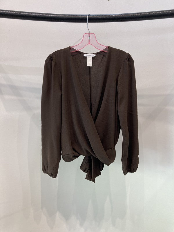 Surplice blouse long sleeve top