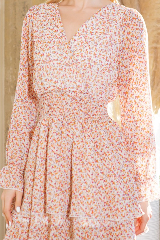 Gigi Floral Wrap Teir Dress