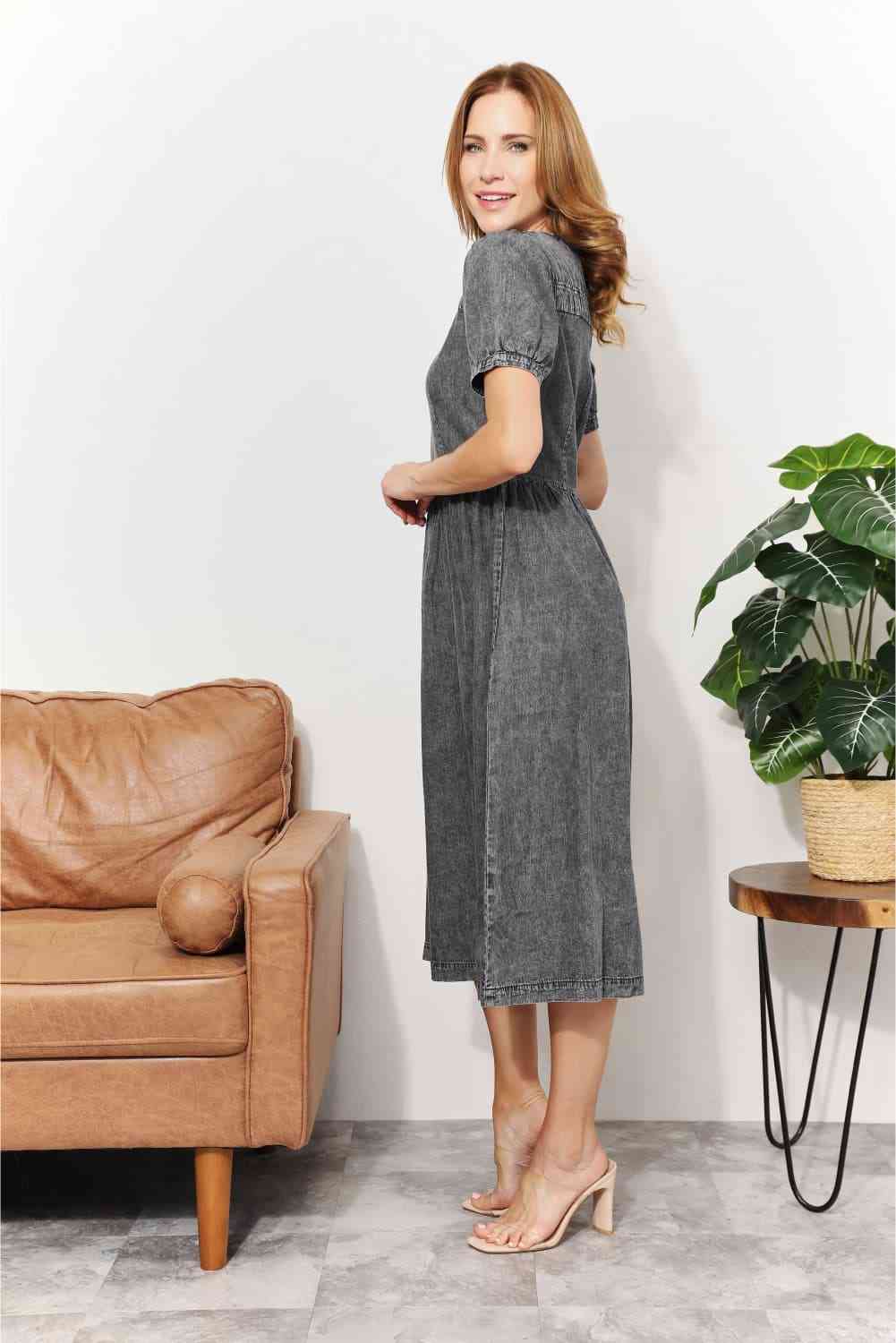 Chambray Midi Dress
