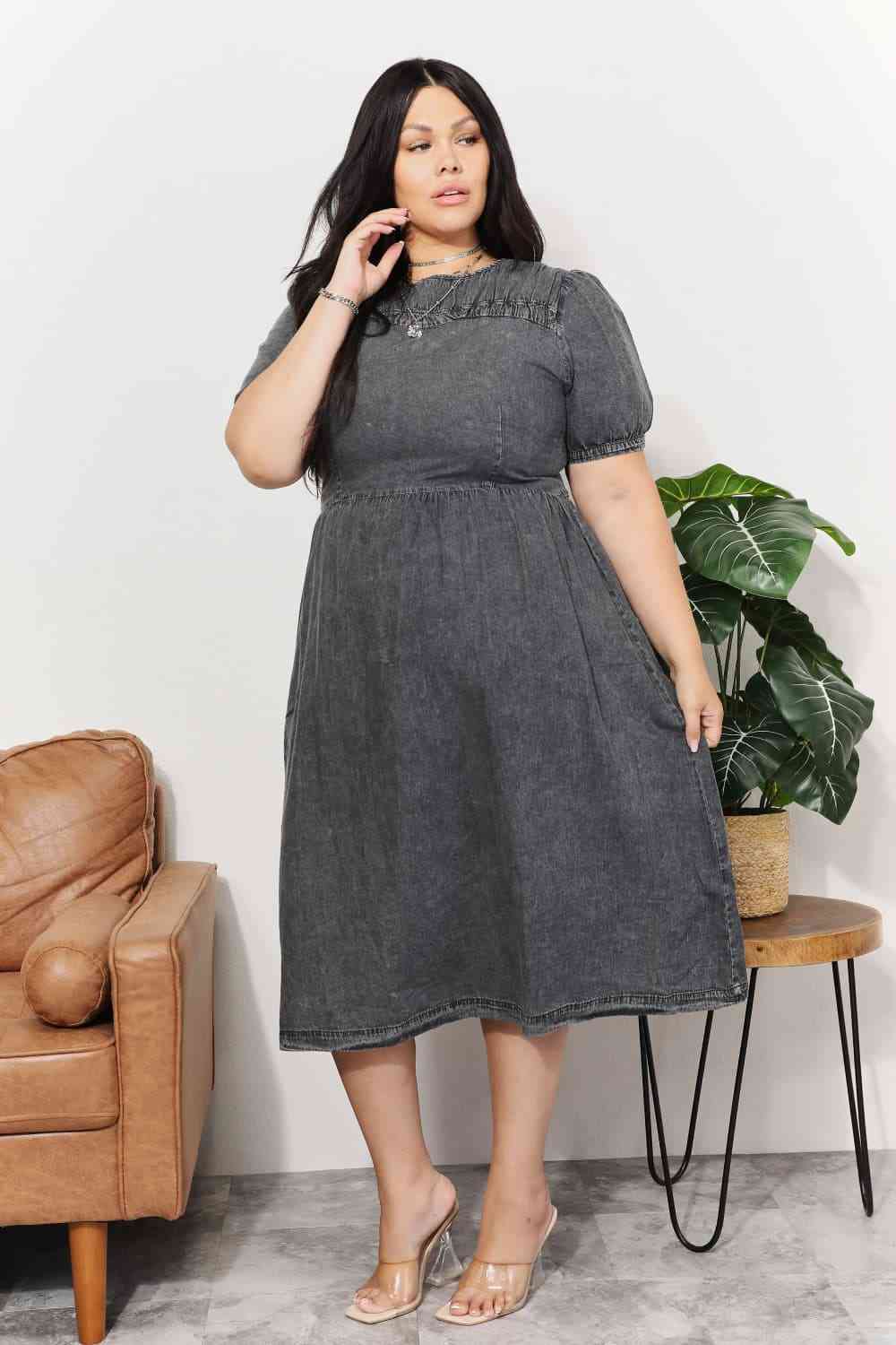 Chambray Midi Dress