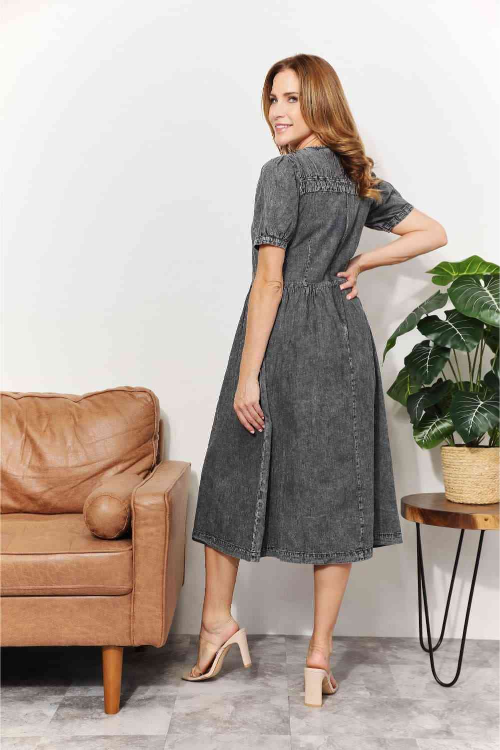 Chambray Midi Dress