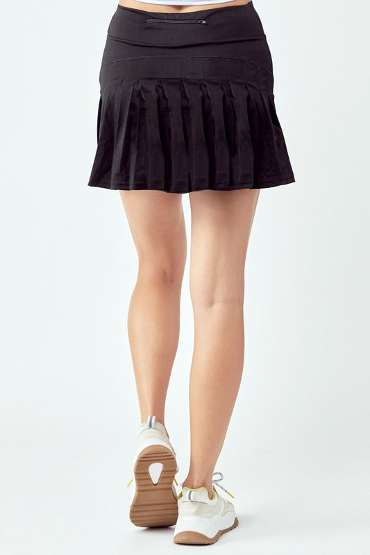 Collared Zip-Up Tank and Skirt Set