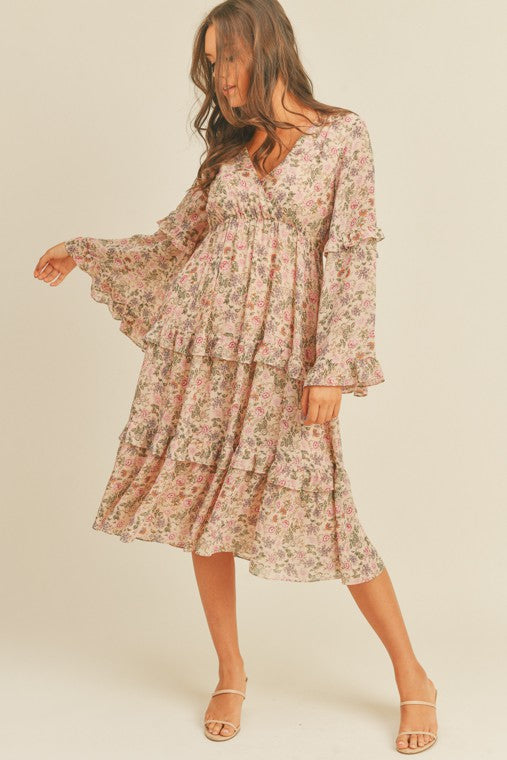 Natasha Floral Print Midi Dress