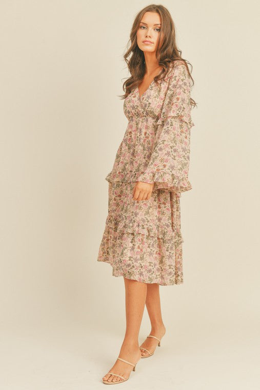 Natasha Floral Print Midi Dress