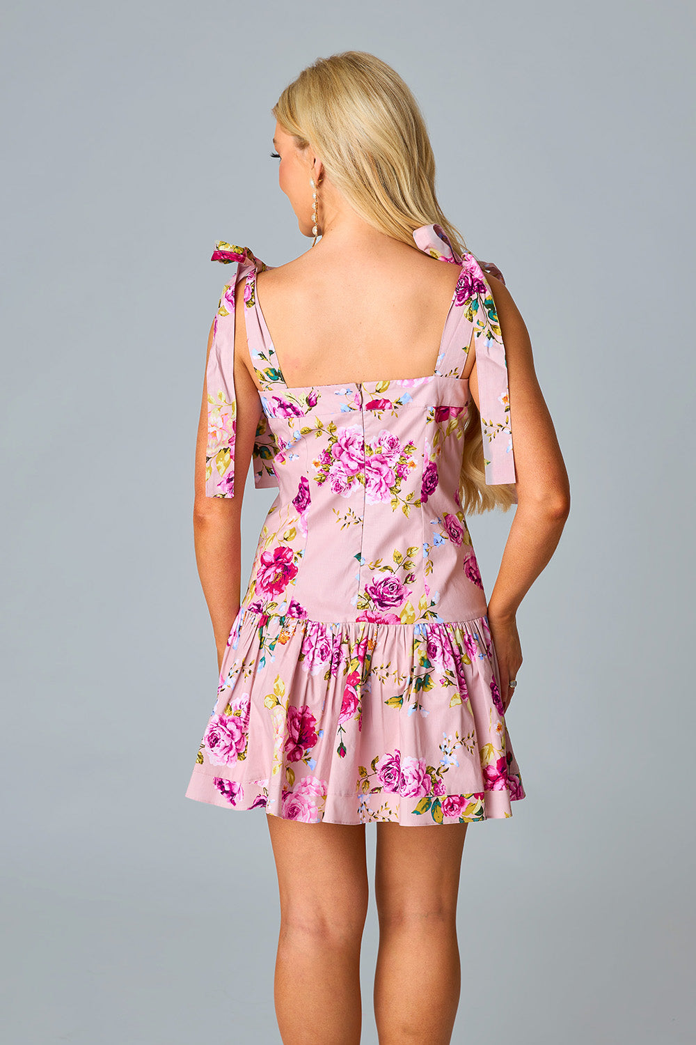 Flirtini Drop Waist Mini Dress - Blushing